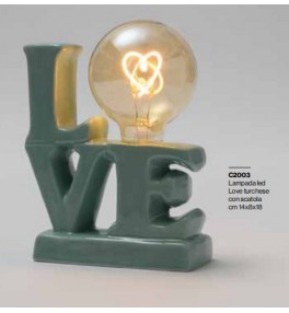 Lampada led LOVE TURCHESE +...